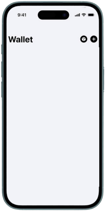 iPhone con la app Wallet abierta